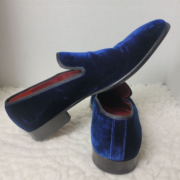 Magnanni 'Dorio' Mens Smoking Loafer Size 7 Blue Velvet Shoes - Picture 5 of 12